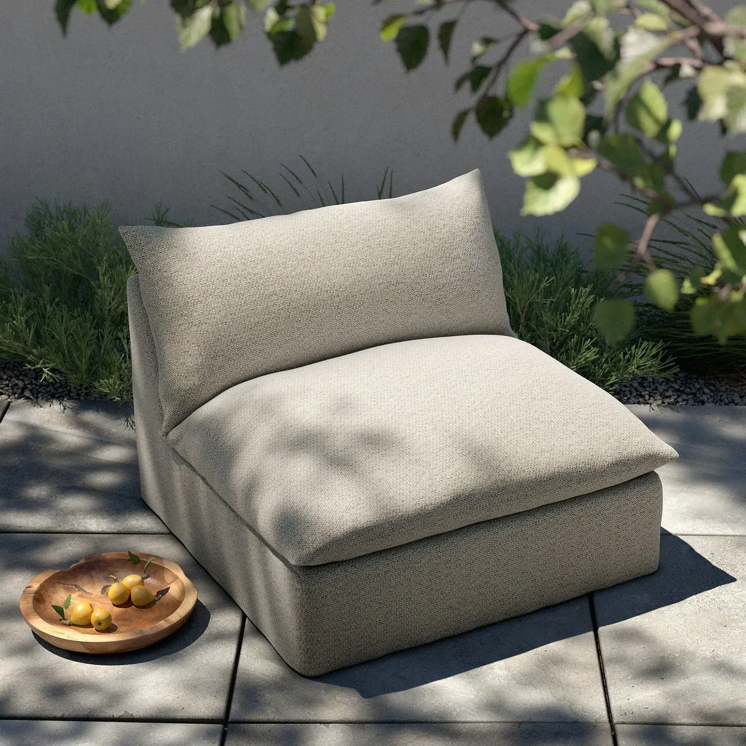 Cee Swivel Outdoor Chair - Brown, Olefin