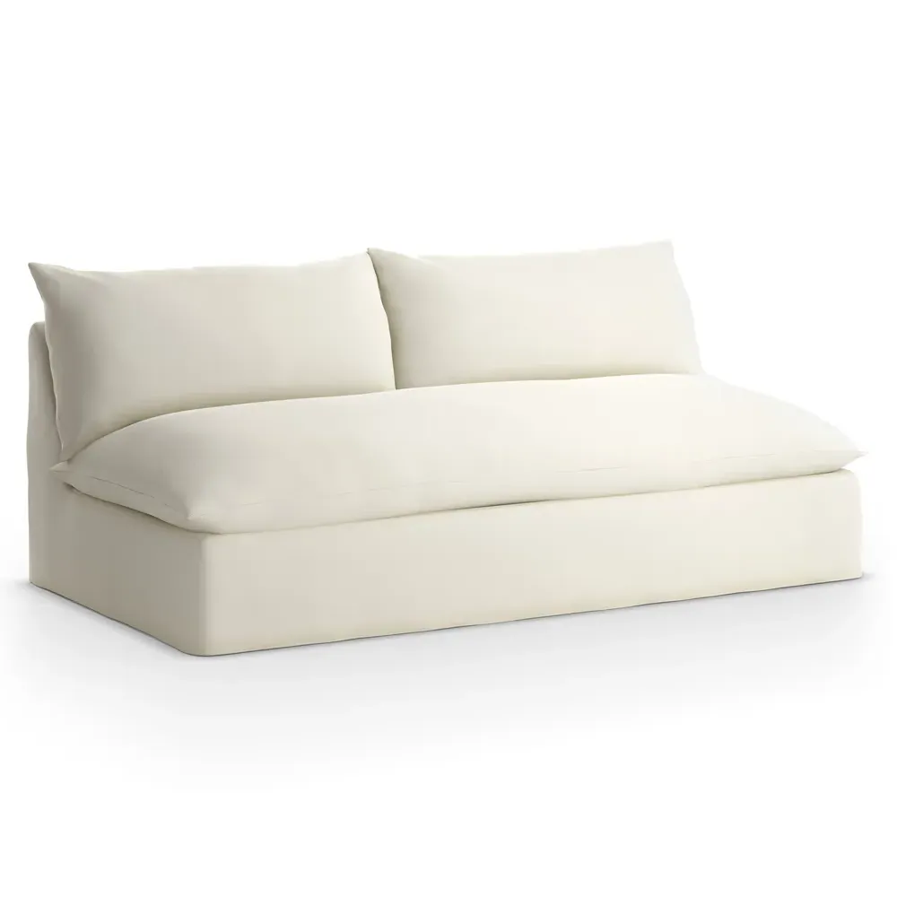 Cee Upholstered Outdoor Armless Sofa - White