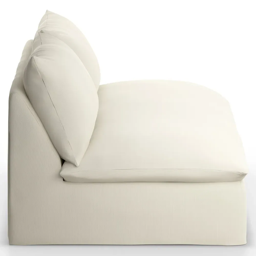 Cee Upholstered Outdoor Armless Sofa - White