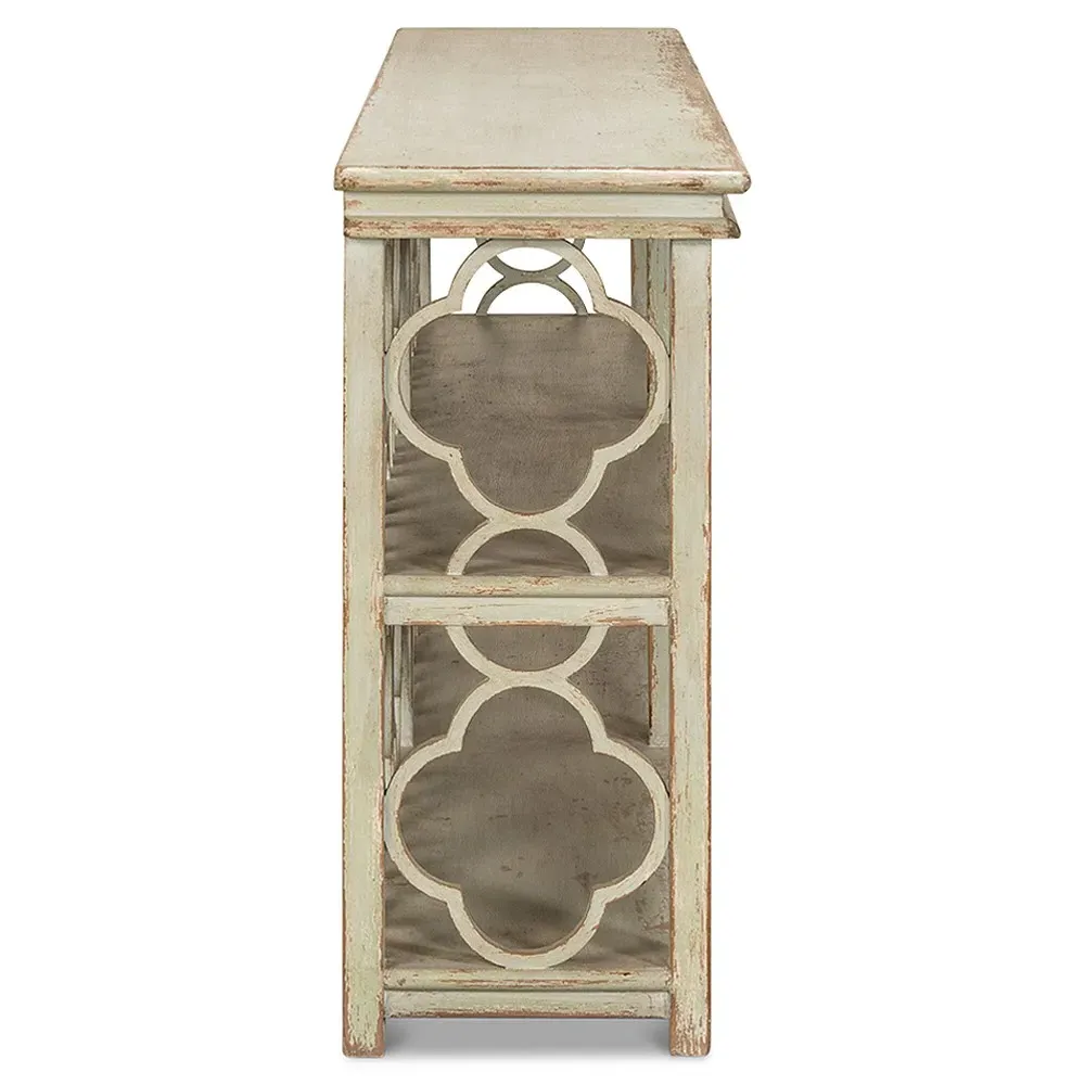 Celeste Console Table Bookshelf - Green, Reclaimed Pine