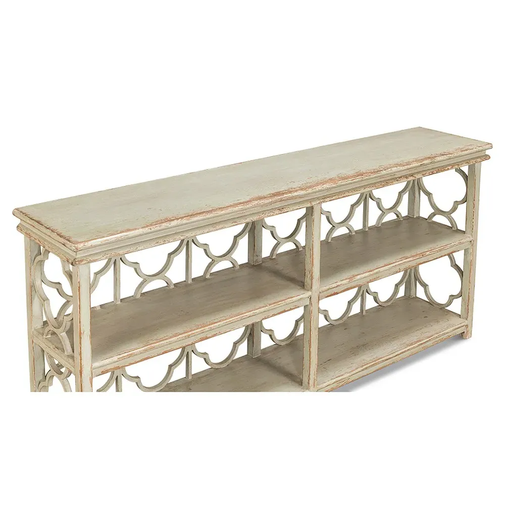 Celeste Console Table Bookshelf - Green, Reclaimed Pine