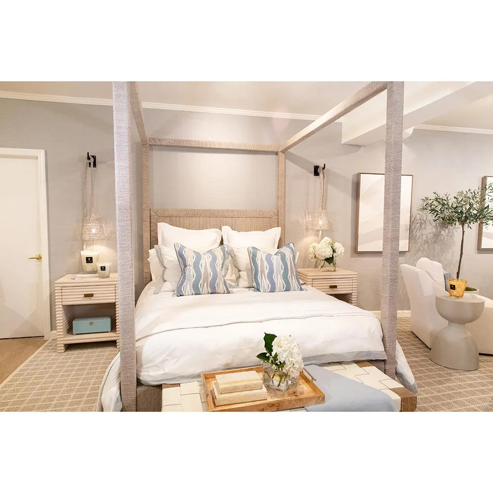 Celeste Rectangular Decorative Box - Pastel Blue, Wood