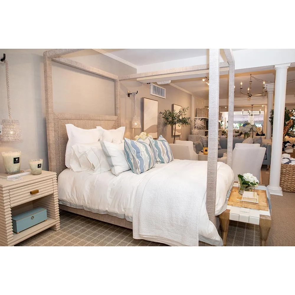 Celeste Rectangular Decorative Box - Pastel Blue, Wood