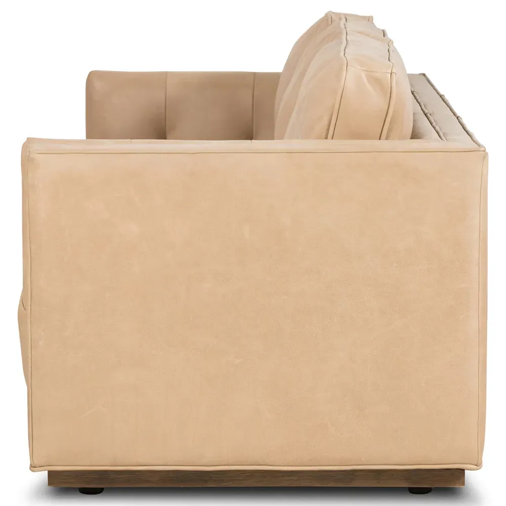 Celeste Tufted Seat Sofa - Beige, Leather