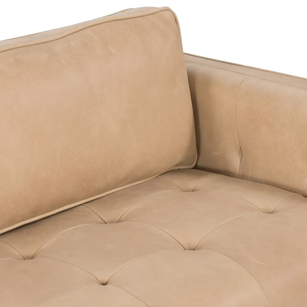Celeste Tufted Seat Sofa - Beige, Leather