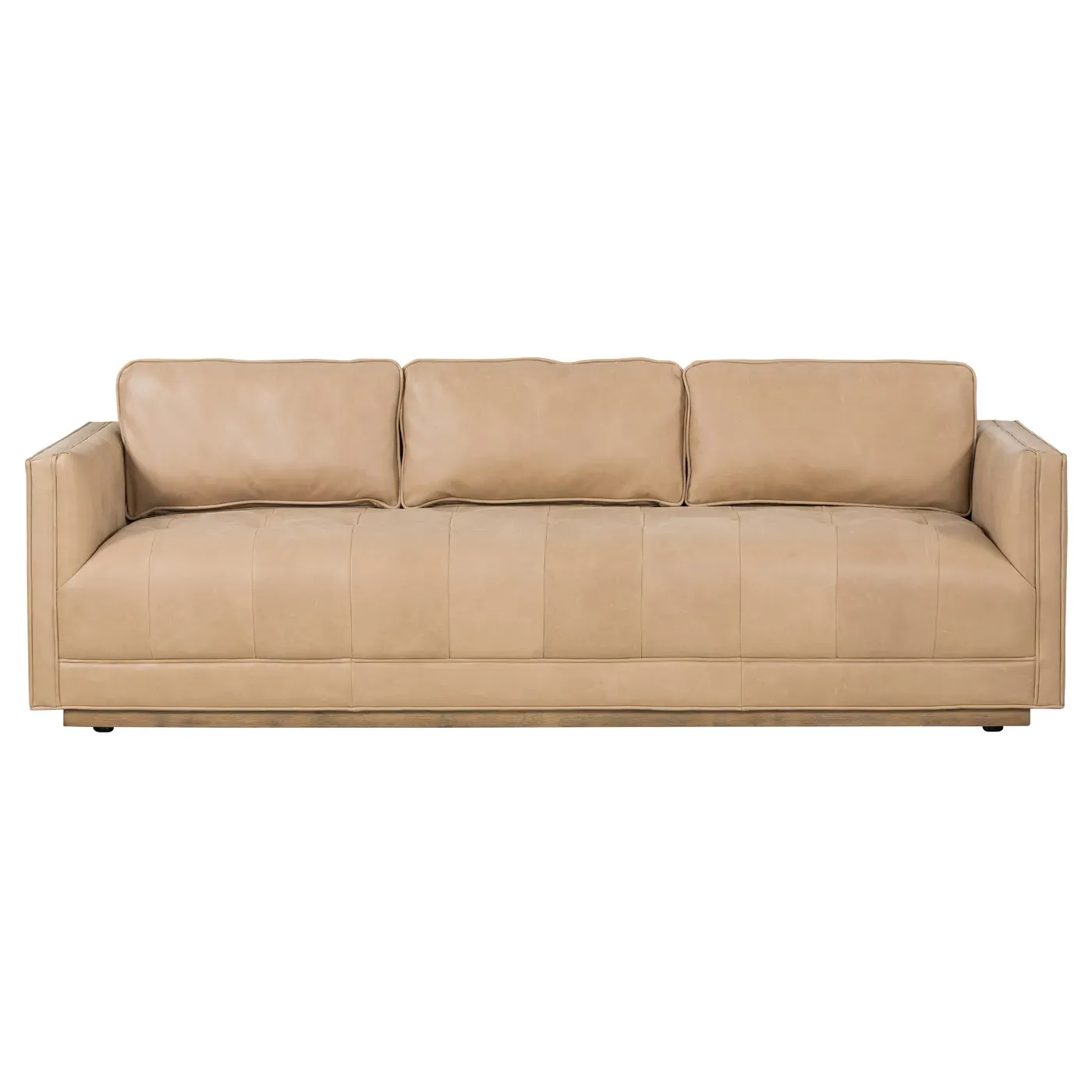 Celeste Tufted Seat Sofa - Beige, Leather image