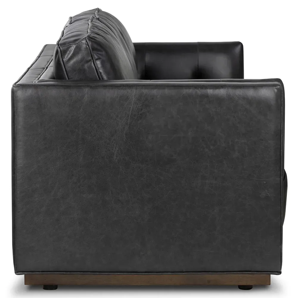 Celeste Tufted Seat Sofa - Black, Leather
