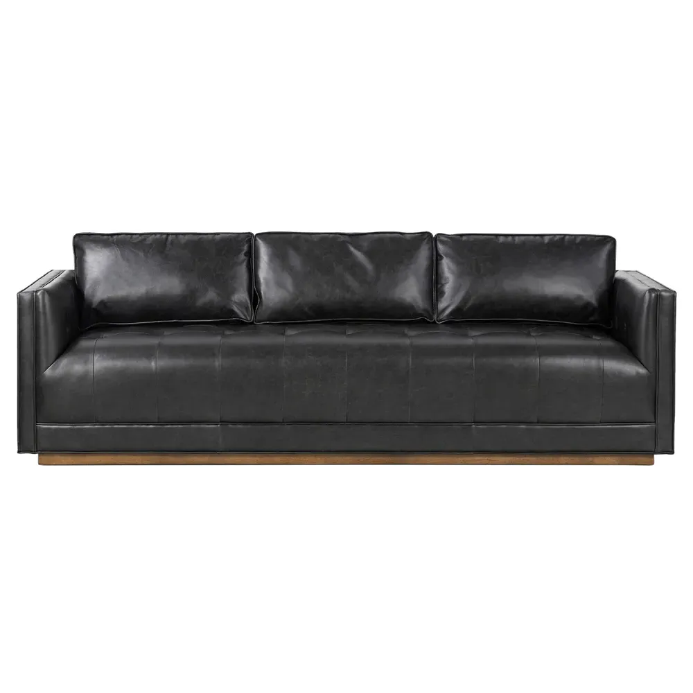 Celeste Tufted Seat Sofa - Black, Leather