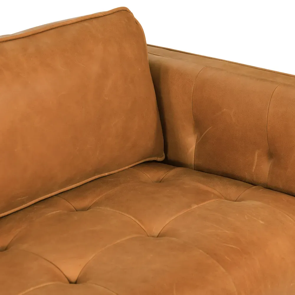 Celeste Tufted Seat Sofa - Cognac, Leather