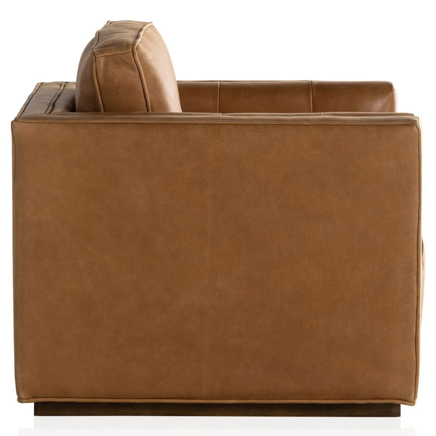 Celeste Tufted Swivel Arm Chair - Tan, Leather