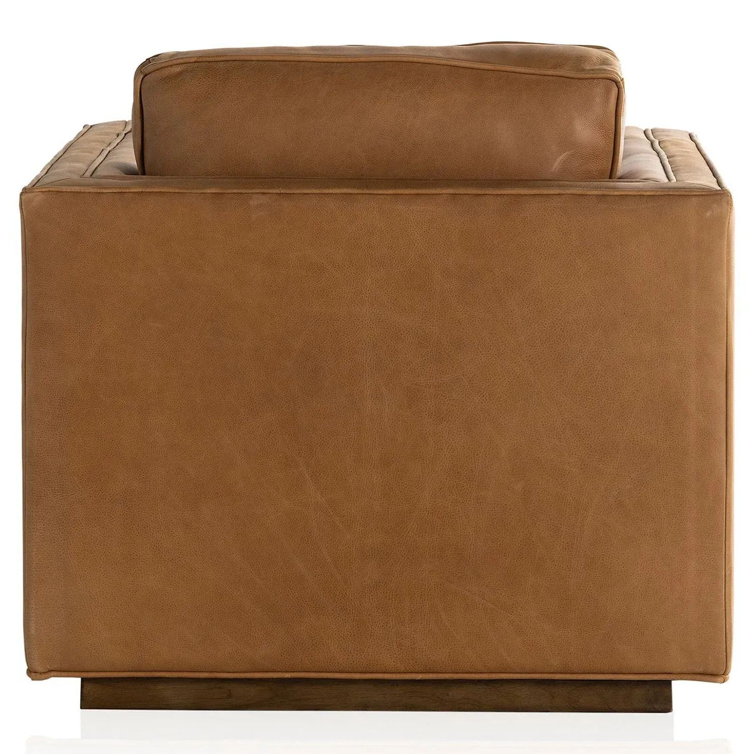Celeste Tufted Swivel Arm Chair - Tan, Leather