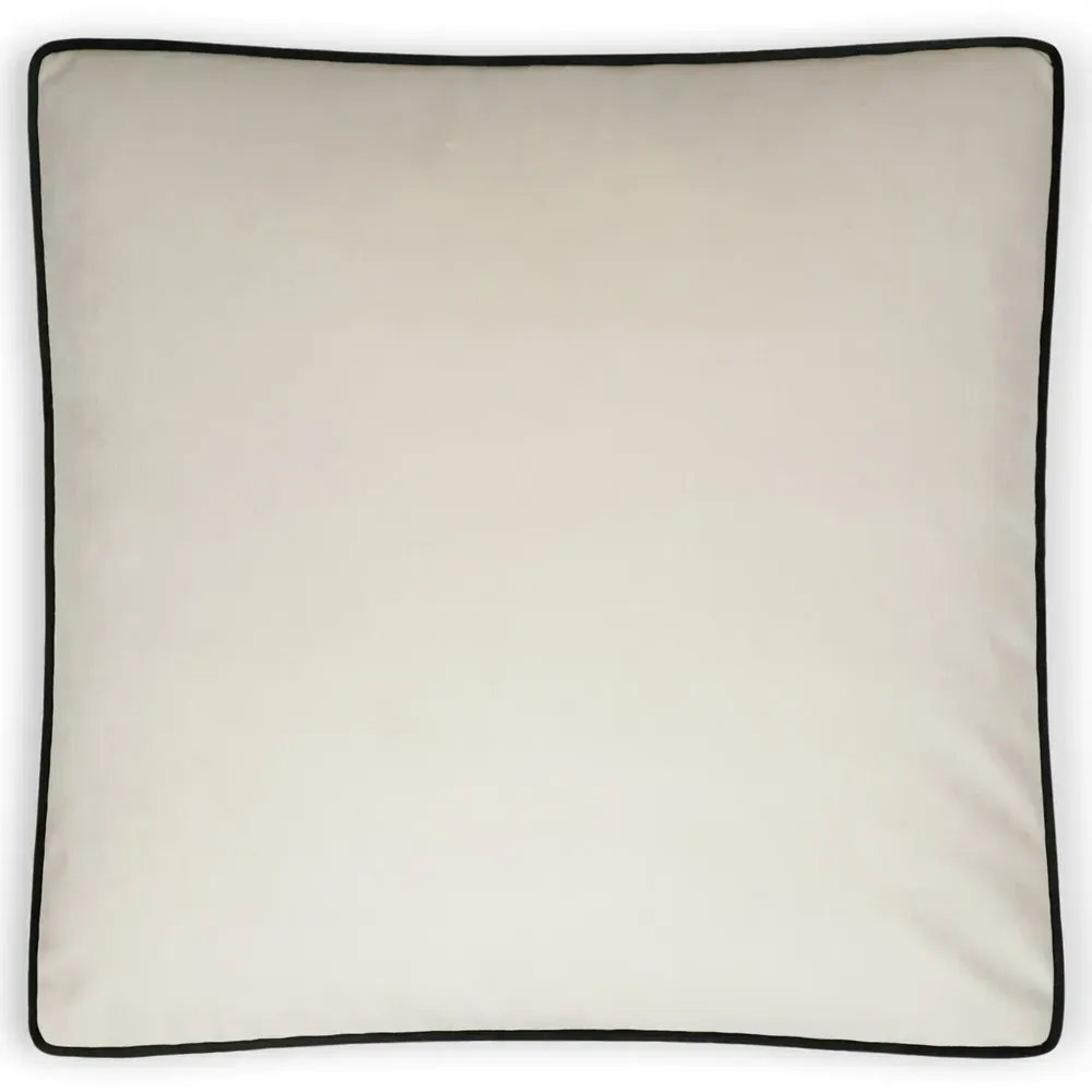 Celestine 22x22 Throw Pillow with Black Piping - Cream, Polyester
