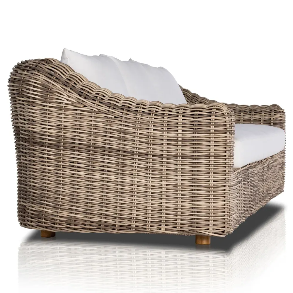 Celina 106" Outdoor Sofa - White, Teak