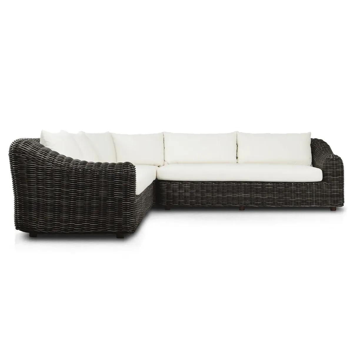 Celina 122" Outdoor Sectional - Cream, Teak