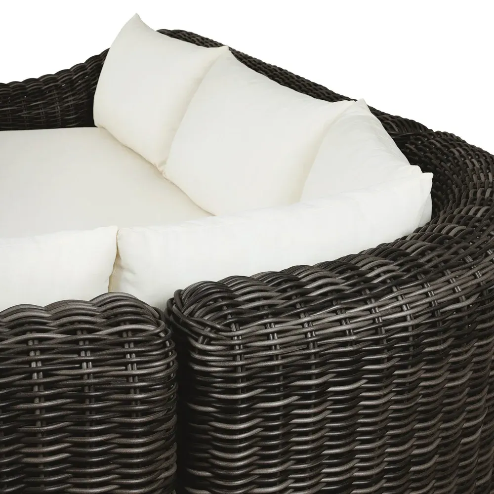 Celina 122" Outdoor Sectional - Cream, Teak