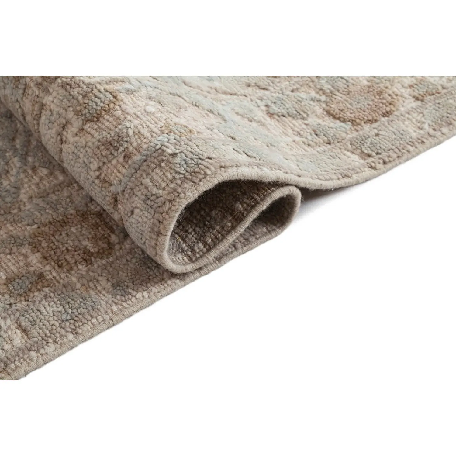 Celina Botanical Patterned Hand Knotted Rug - Grey, Wool