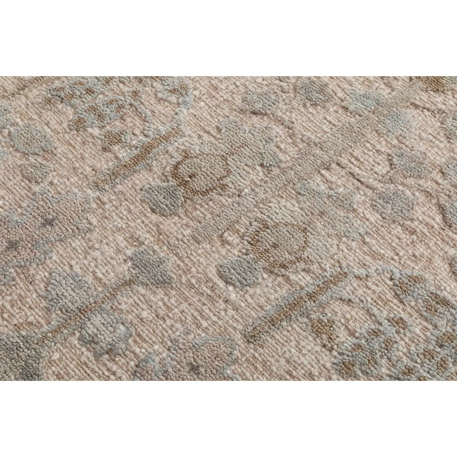 Celina Botanical Patterned Hand Knotted Rug - Grey, Wool