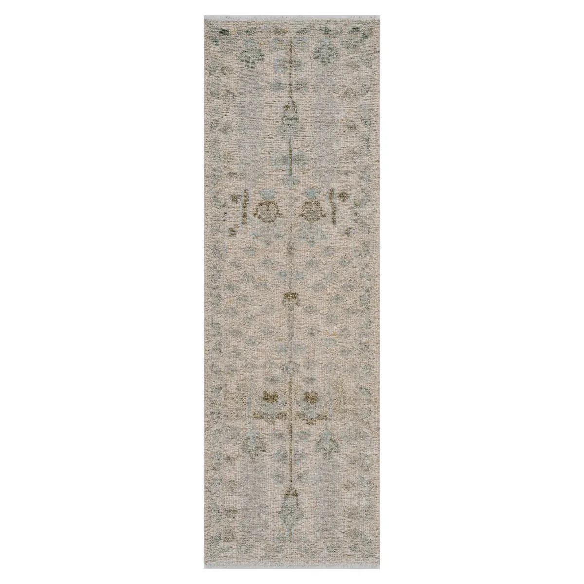Celina Botanical Patterned Hand Knotted Rug - Grey, Wool