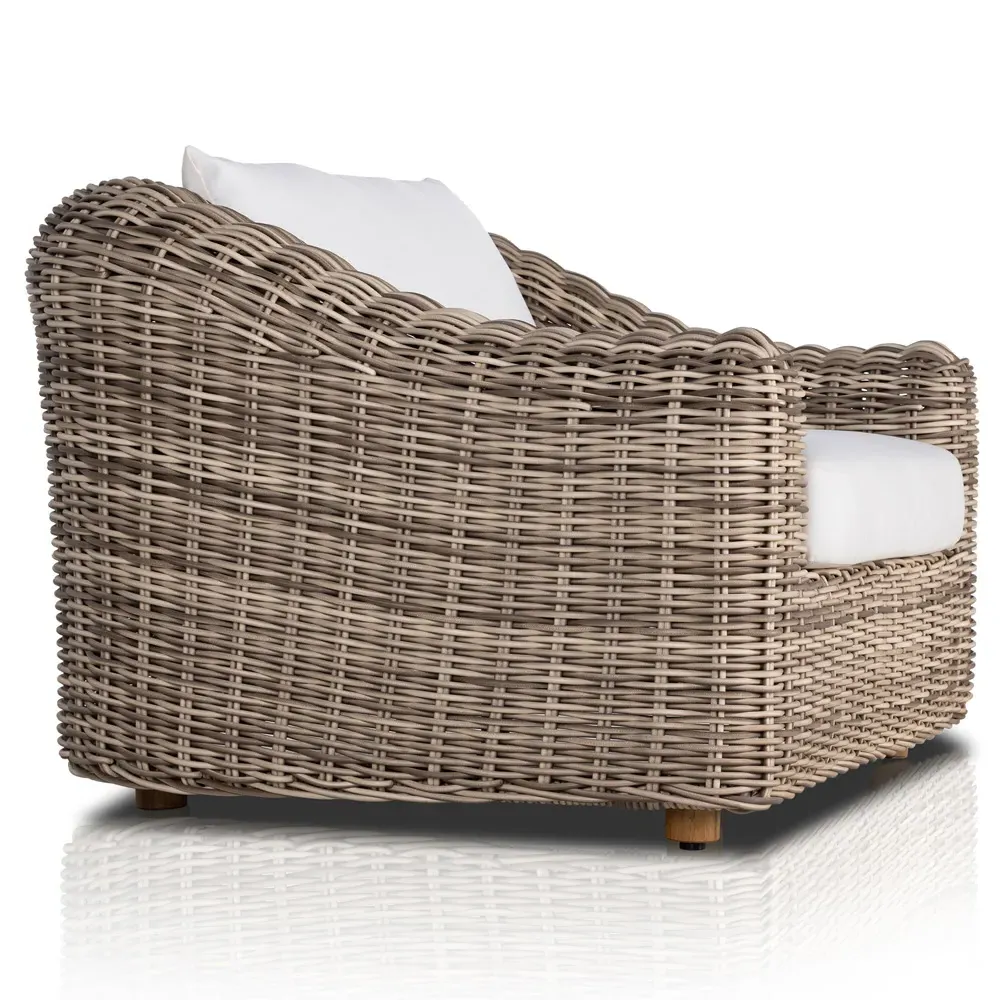 Celina Outdoor Arm Chair - White, Teak