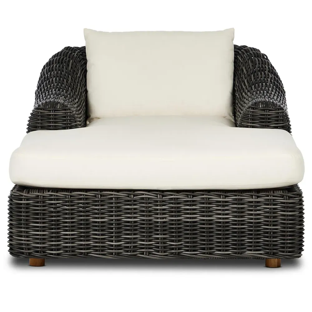 Celina Outdoor Chaise Lounge - Cream, Teak