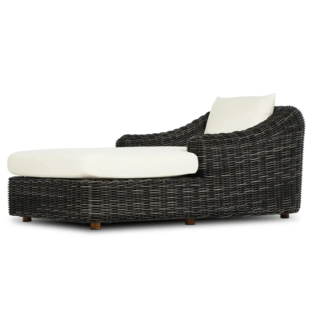 Celina Outdoor Chaise Lounge - Cream, Teak