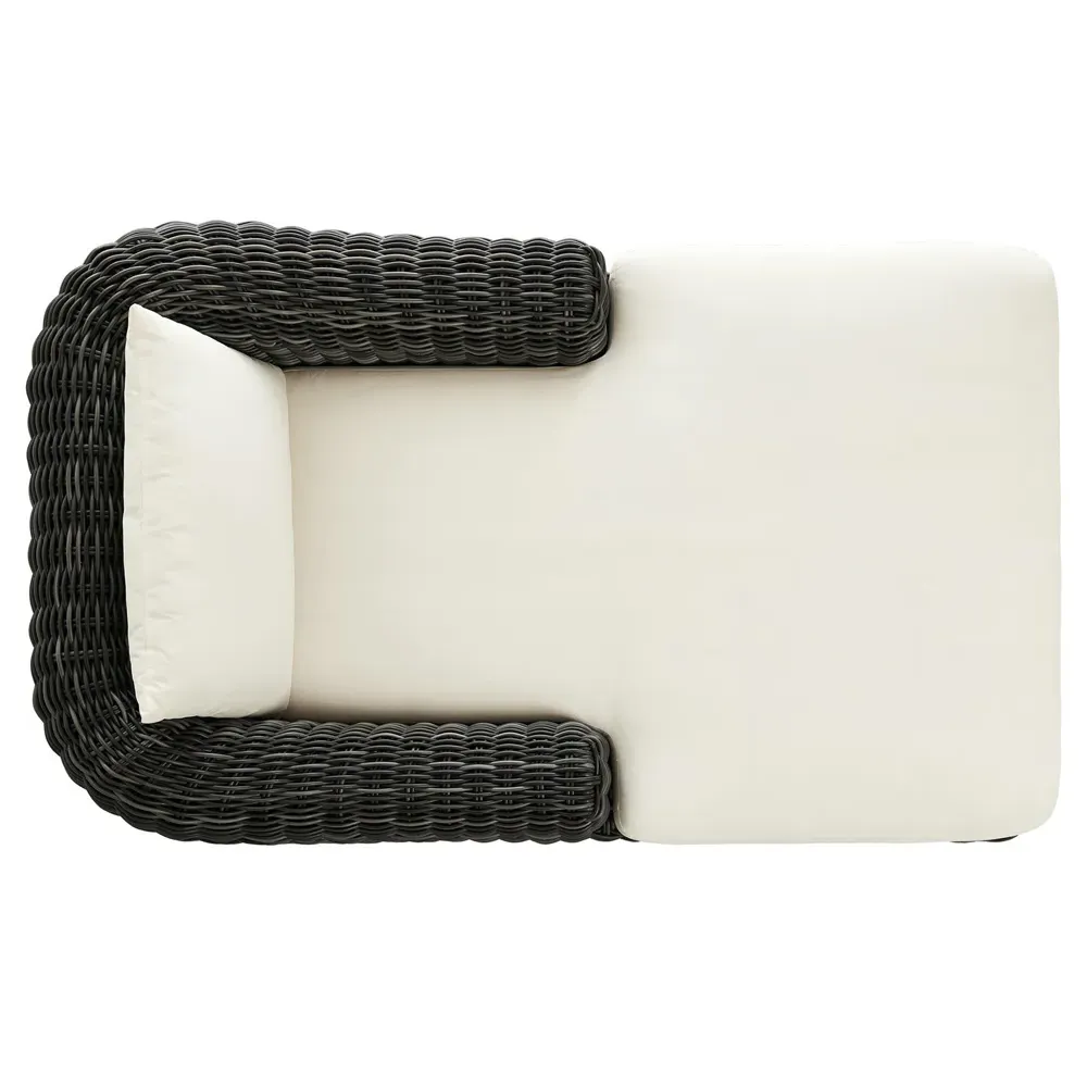 Celina Outdoor Chaise Lounge - Cream, Teak