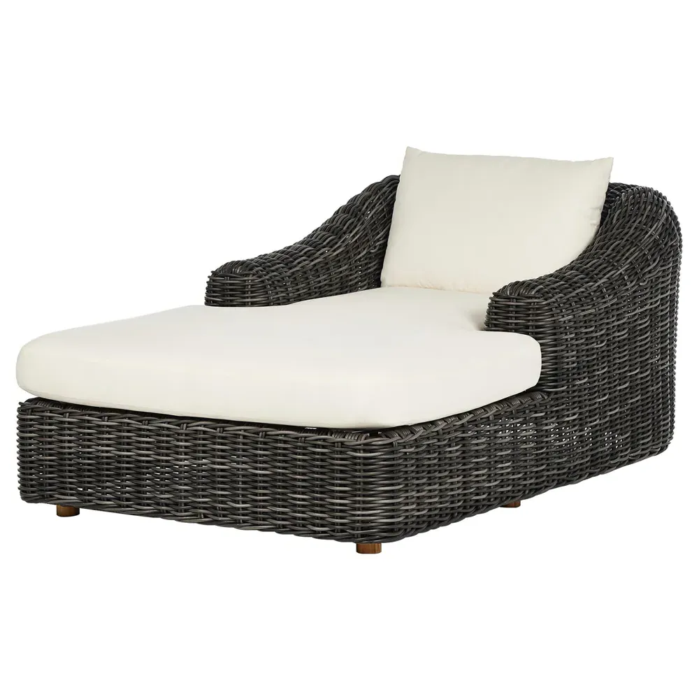 Celina Outdoor Chaise Lounge - Cream, Teak