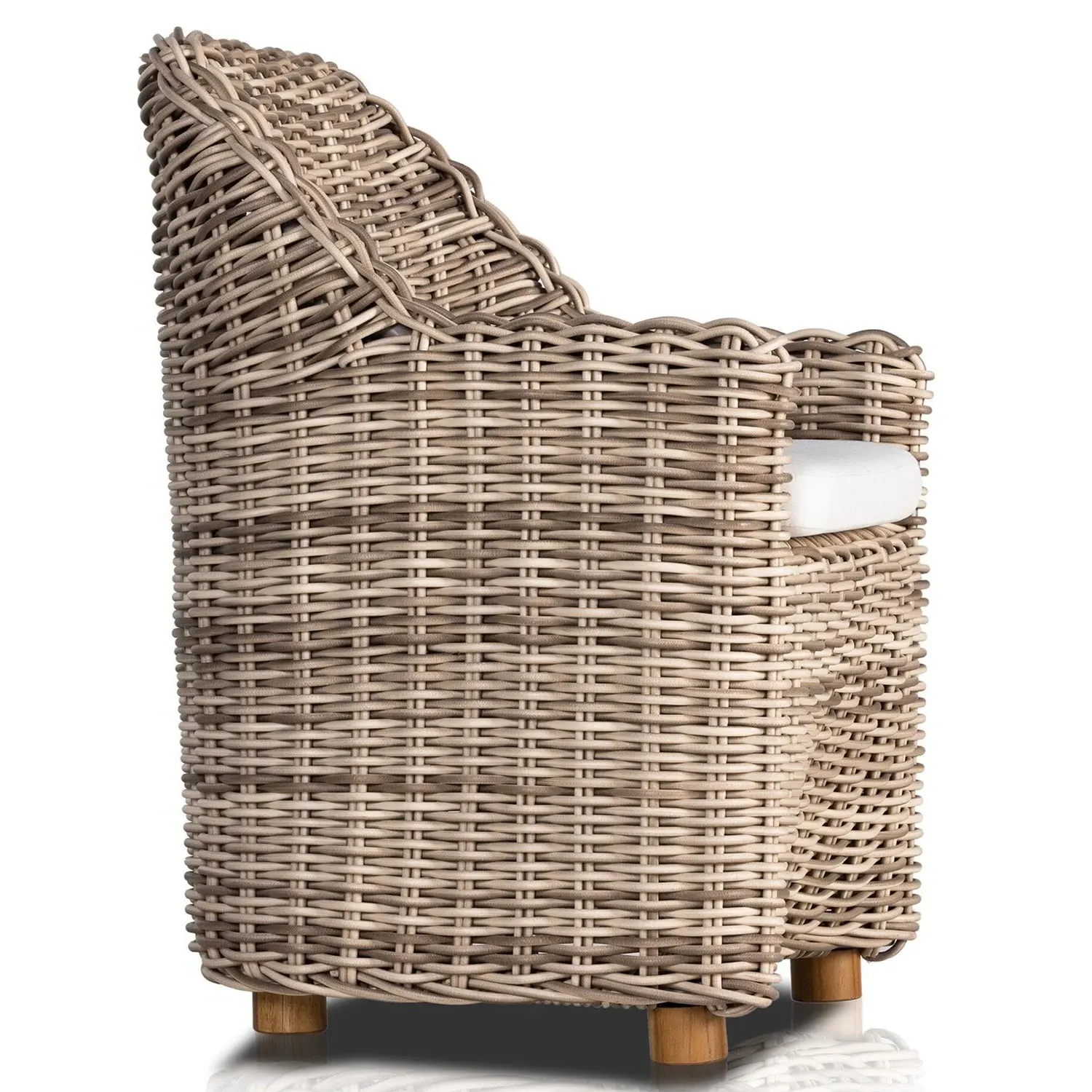 Celina Outdoor Dining Arm Chair - White, Teak