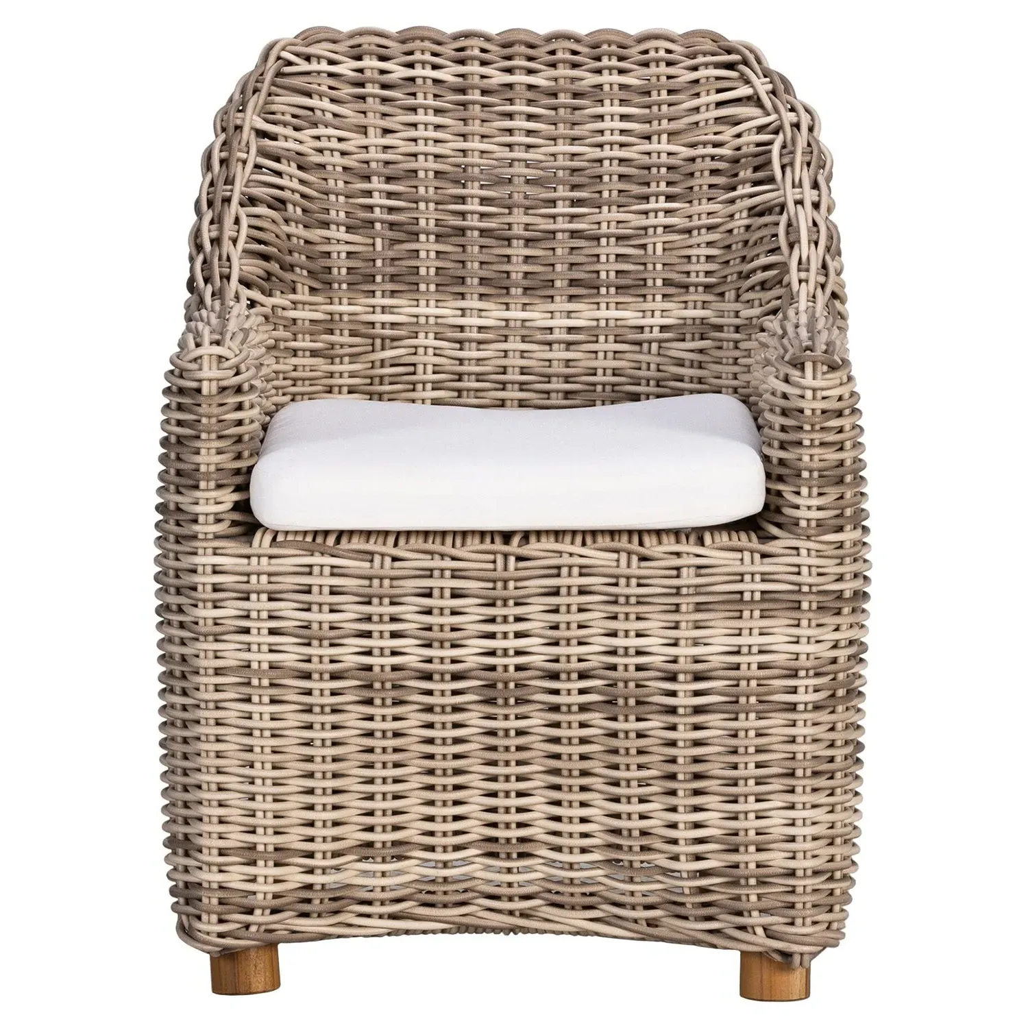 Celina Outdoor Dining Arm Chair - White, Teak image