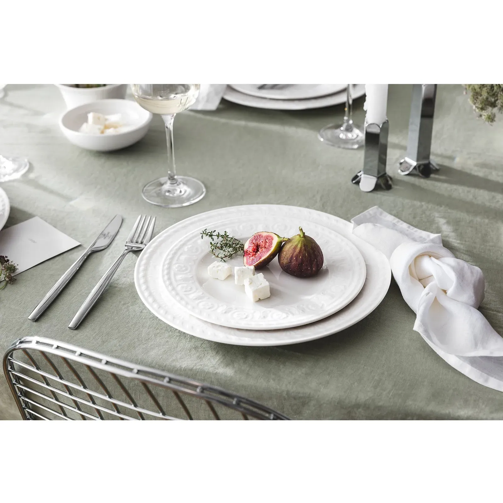 Cellini 24 Piece Dinnerware Set - White, Porcelain