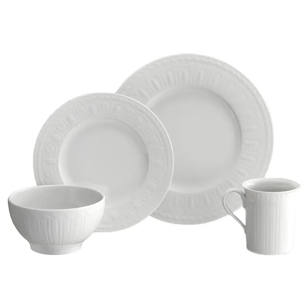 Cellini 24 Piece Dinnerware Set - White, Porcelain image