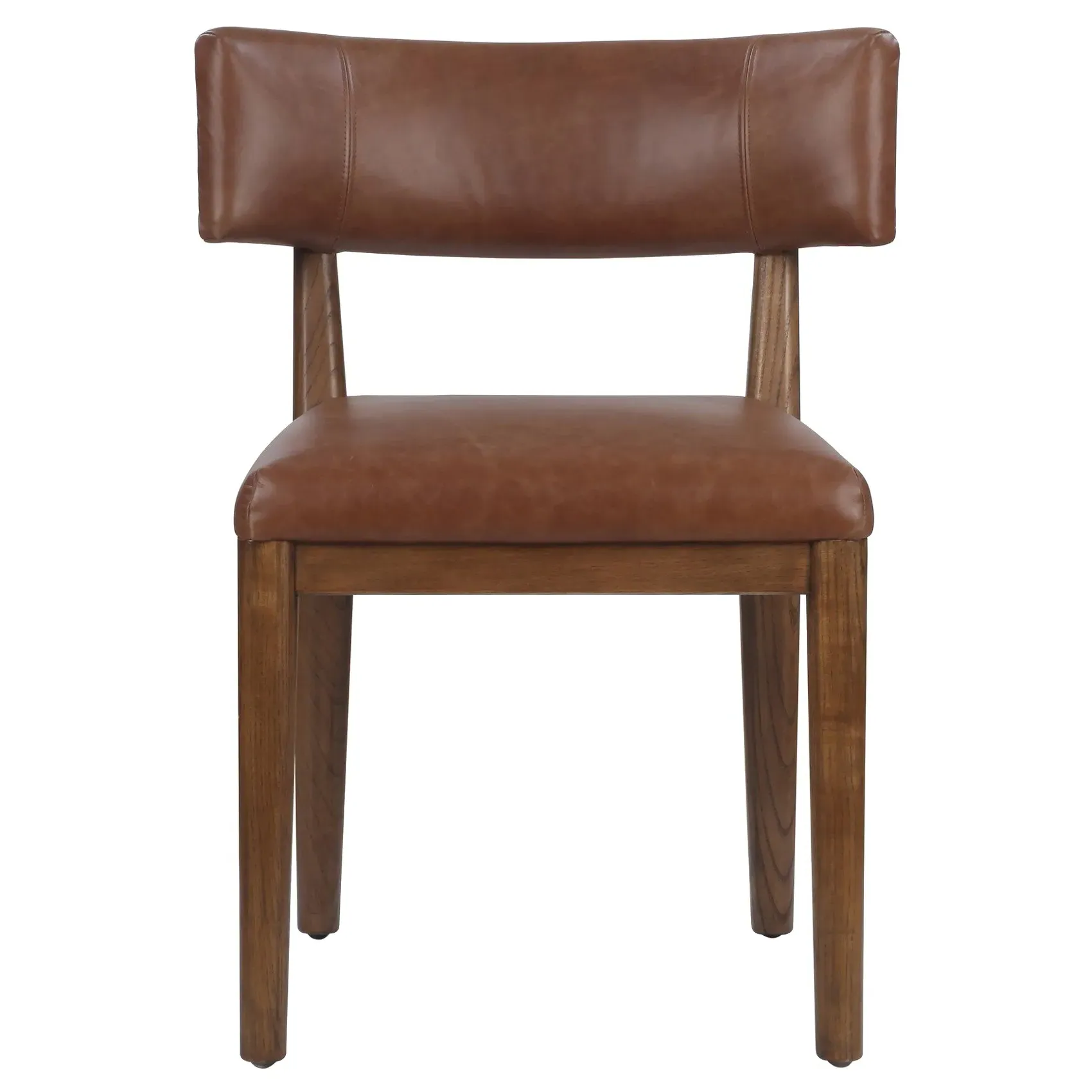 Cerise Dining Side Chair - Brown, Leather