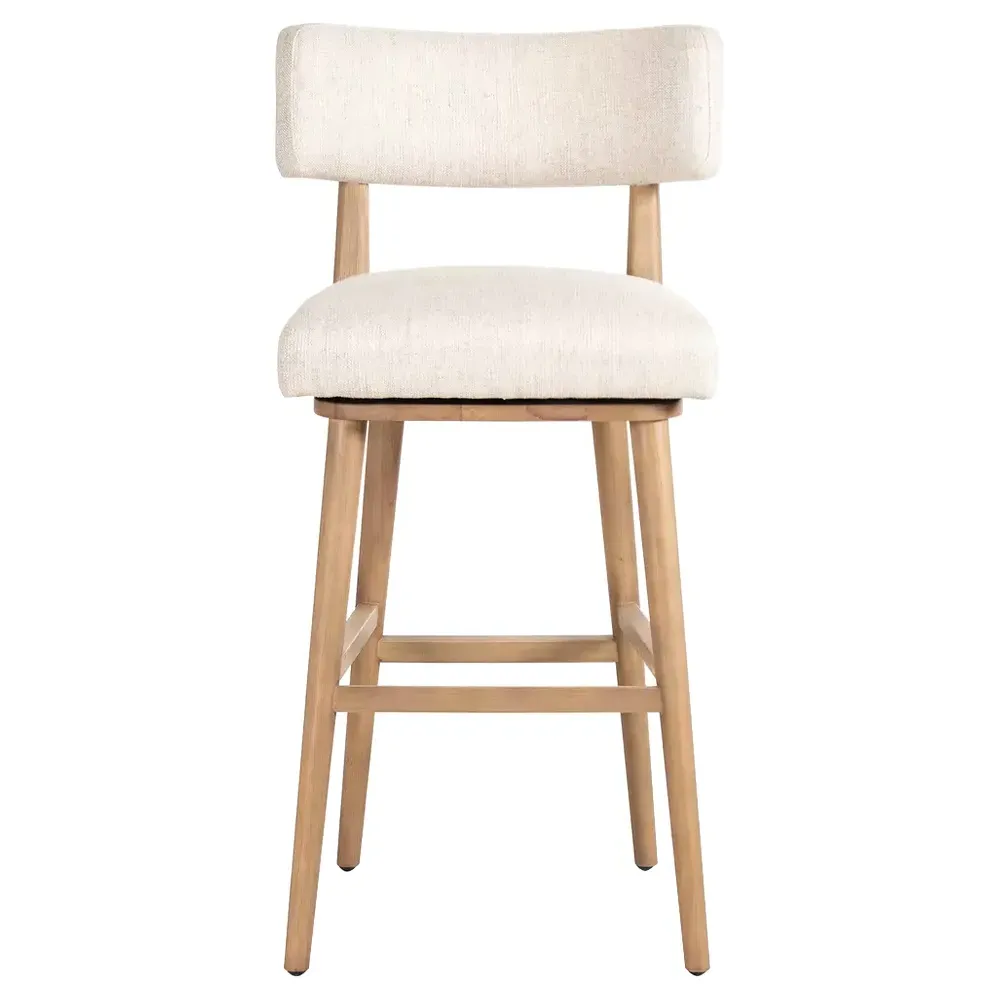 Cerise Swivel Bar Stool - Cream, Wood