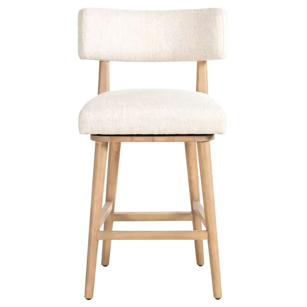 Cerise Swivel Counter Stool - Cream, Wood image