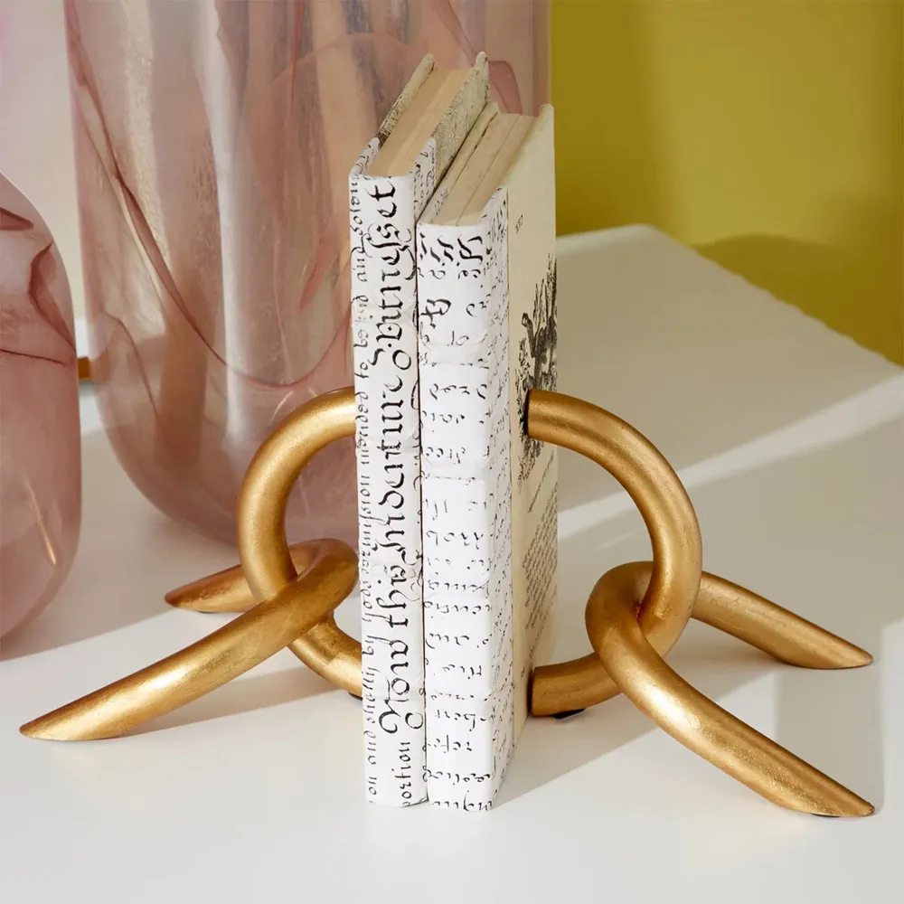 Cesar Chain Bookends - Gold, Iron
