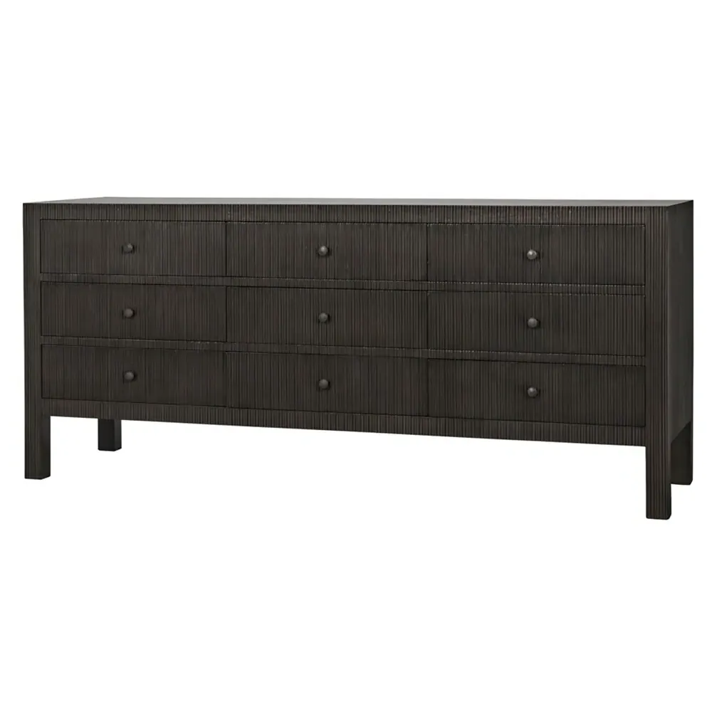 Cevan 9-Drawer Dresser - Pale Black, Mahogany
