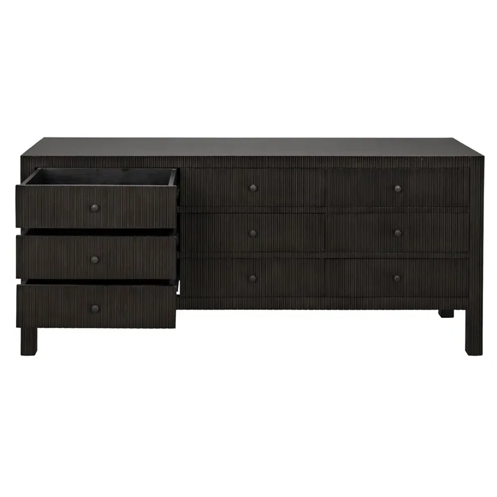 Cevan 9-Drawer Dresser - Pale Black, Mahogany