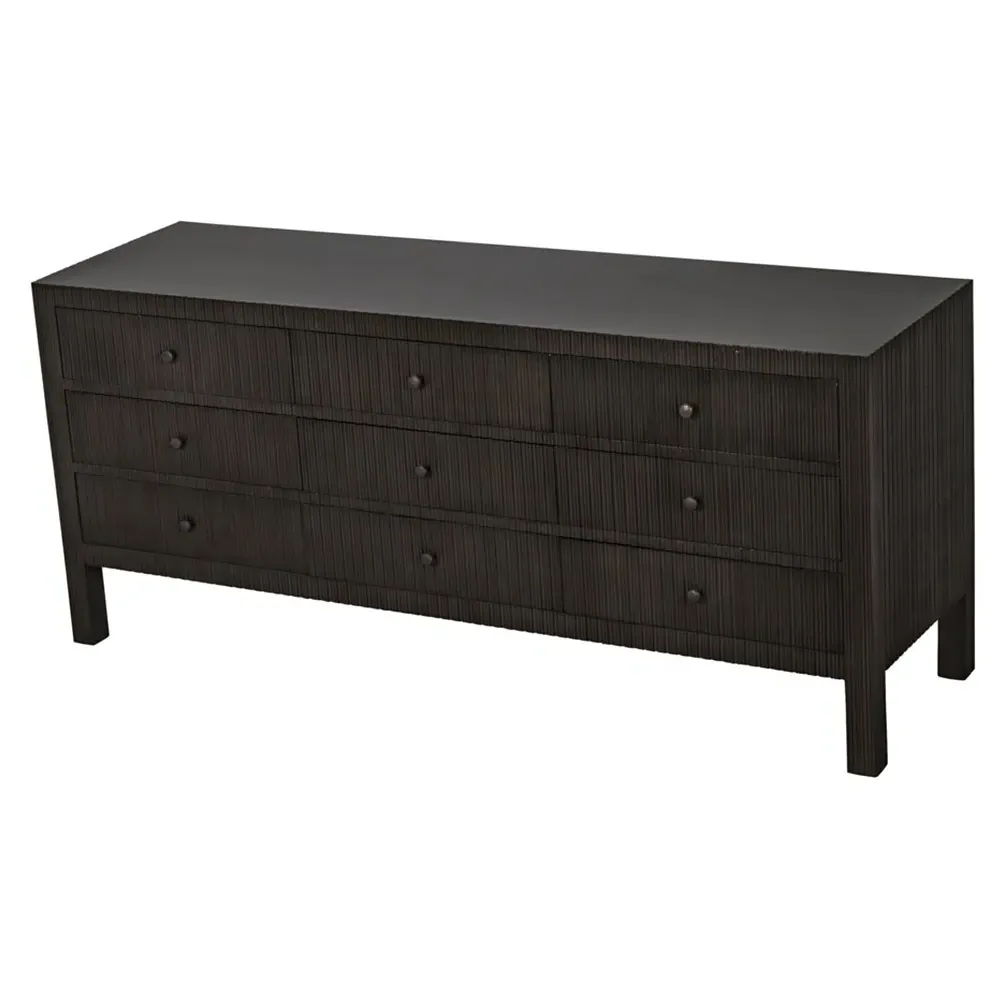 Cevan 9-Drawer Dresser - Pale Black, Mahogany