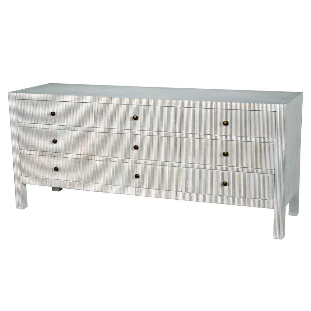 Cevan Wood Dresser - Whitewash, Mahogany