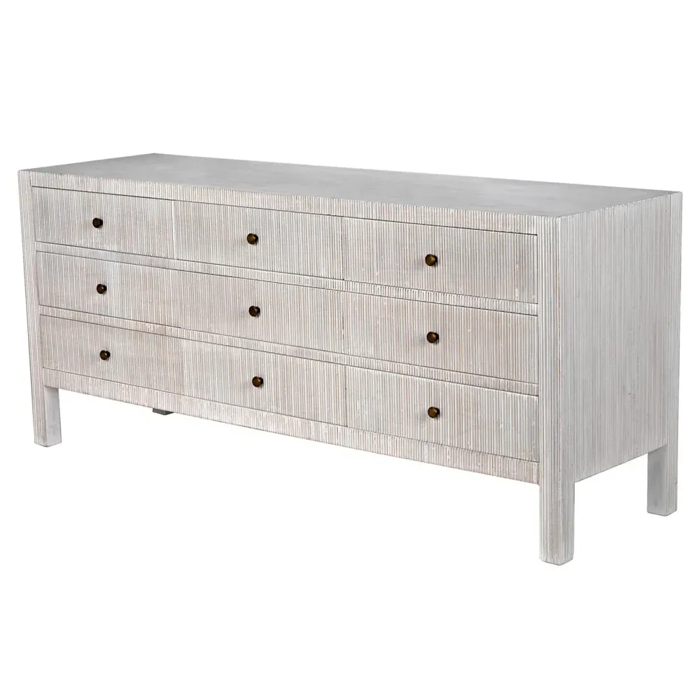 Cevan Wood Dresser - Whitewash, Mahogany