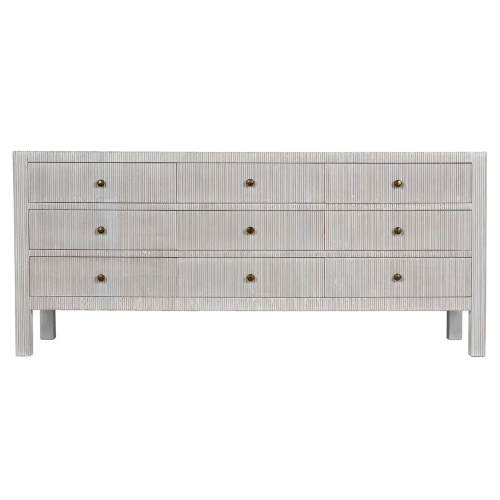 Cevan Wood Dresser - Whitewash, Mahogany image