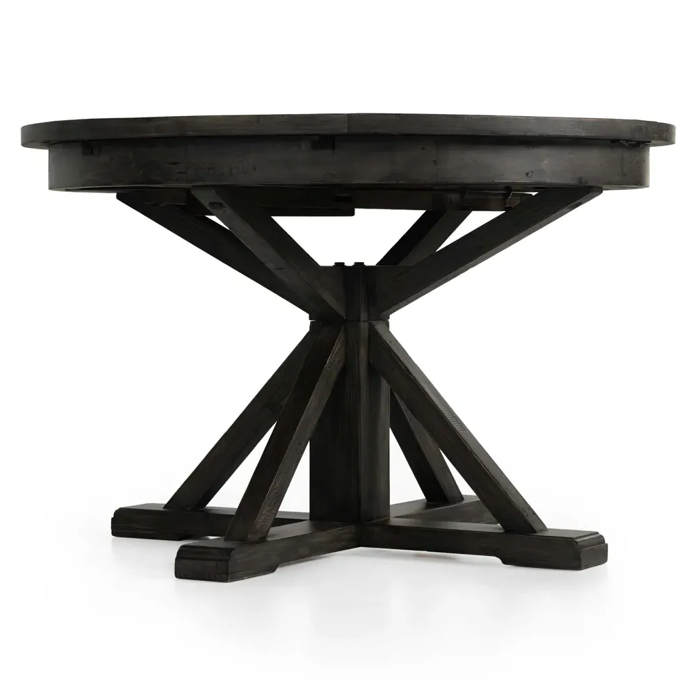 Chabert Extendable Dining Table - Black Olive, Reclaimed Wood