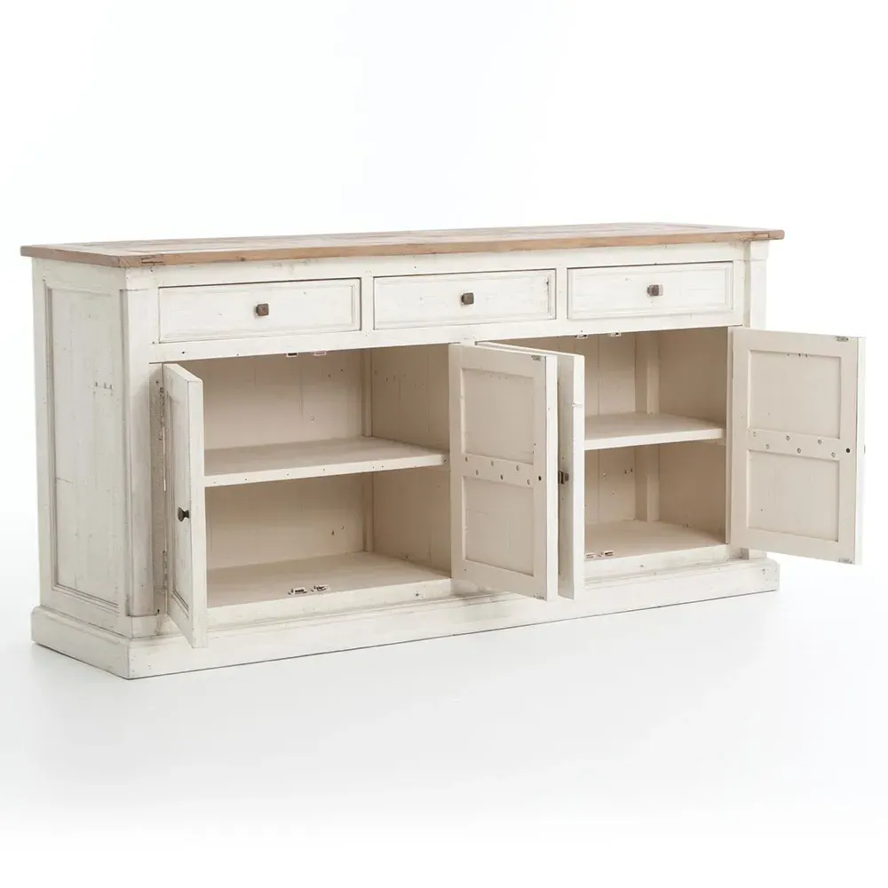 Chabert French Country Sideboard - White, Reclaimed Wood