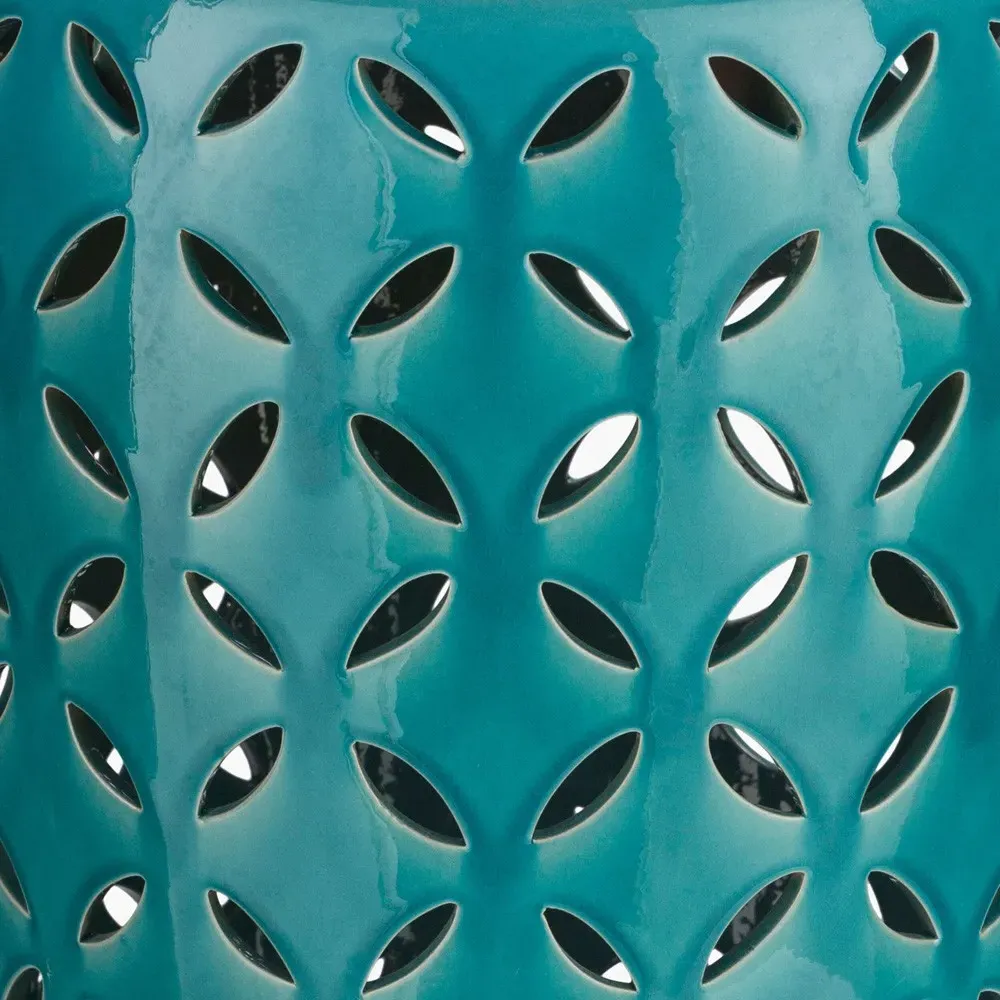 Chammie Garden Side Table - Teal, Ceramic