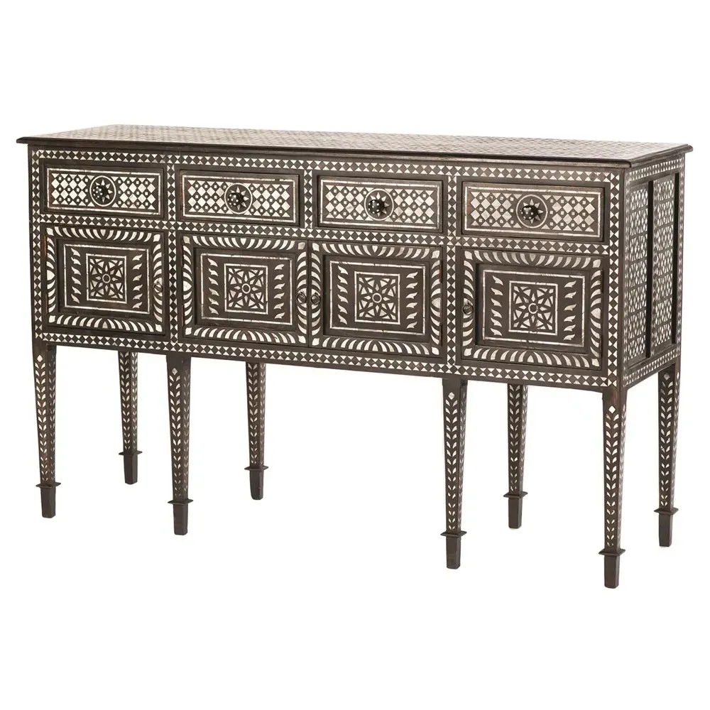 Chandi Sideboard with Mother of Pearl Inlay - Brown, Teak