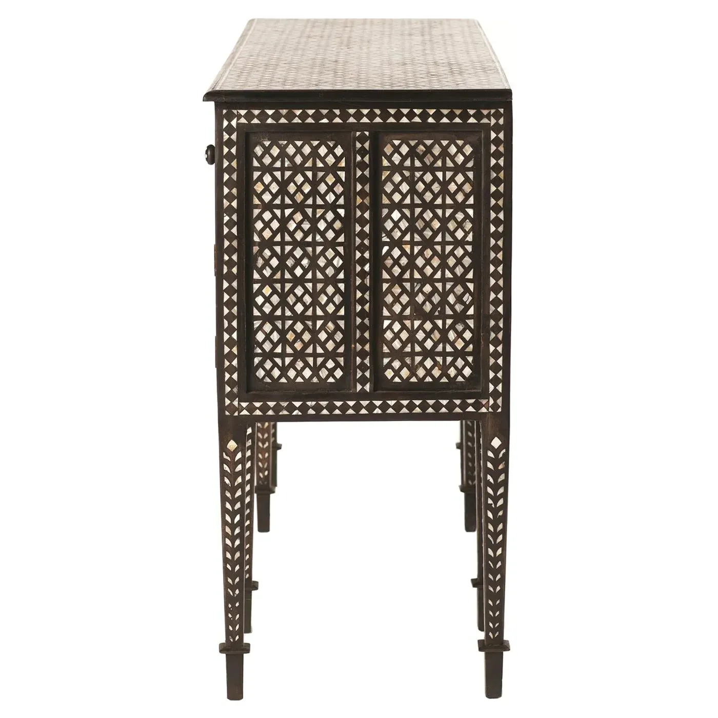 Chandi Sideboard with Mother of Pearl Inlay - Brown, Teak