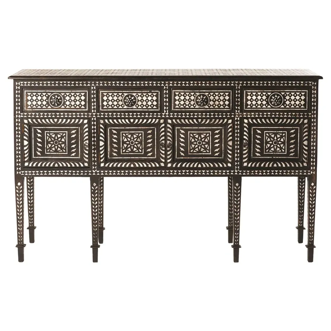 Chandi Sideboard with Mother of Pearl Inlay - Brown, Teak