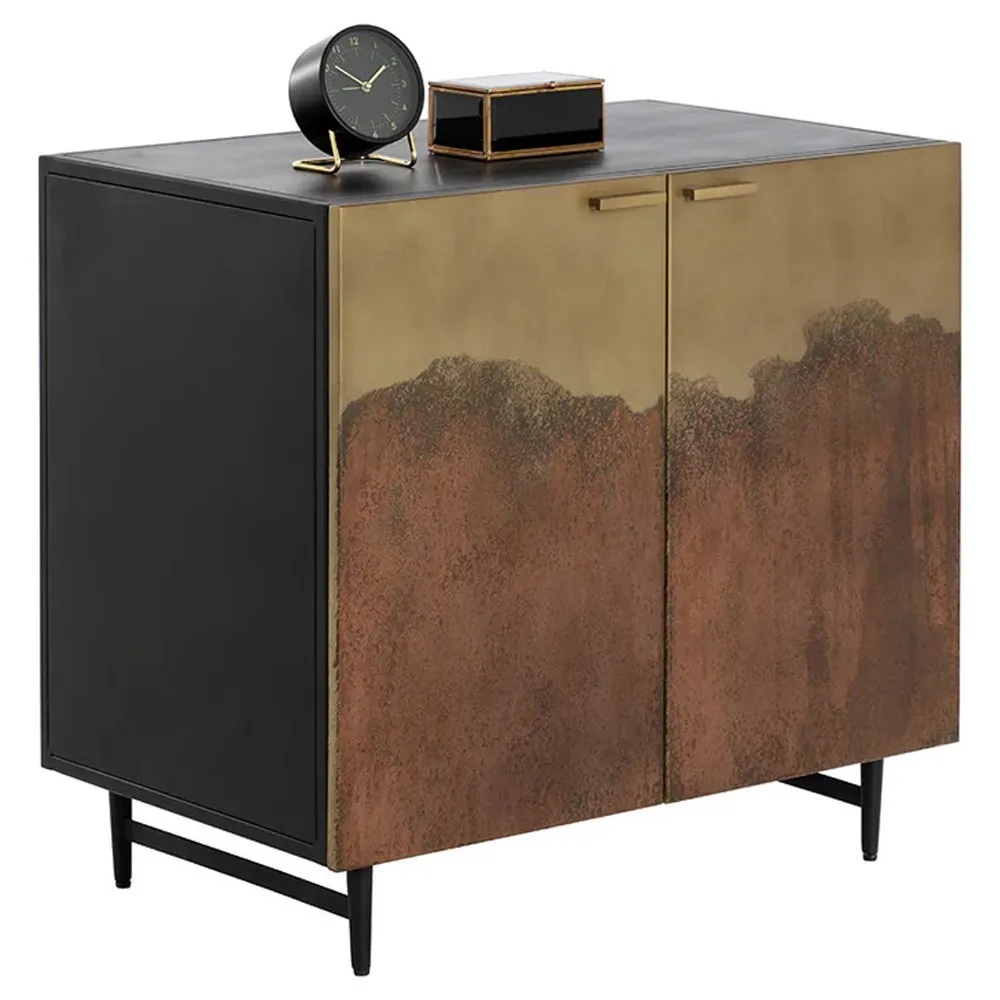 Chaney Iron Nightstand - Antique Brass Ombre