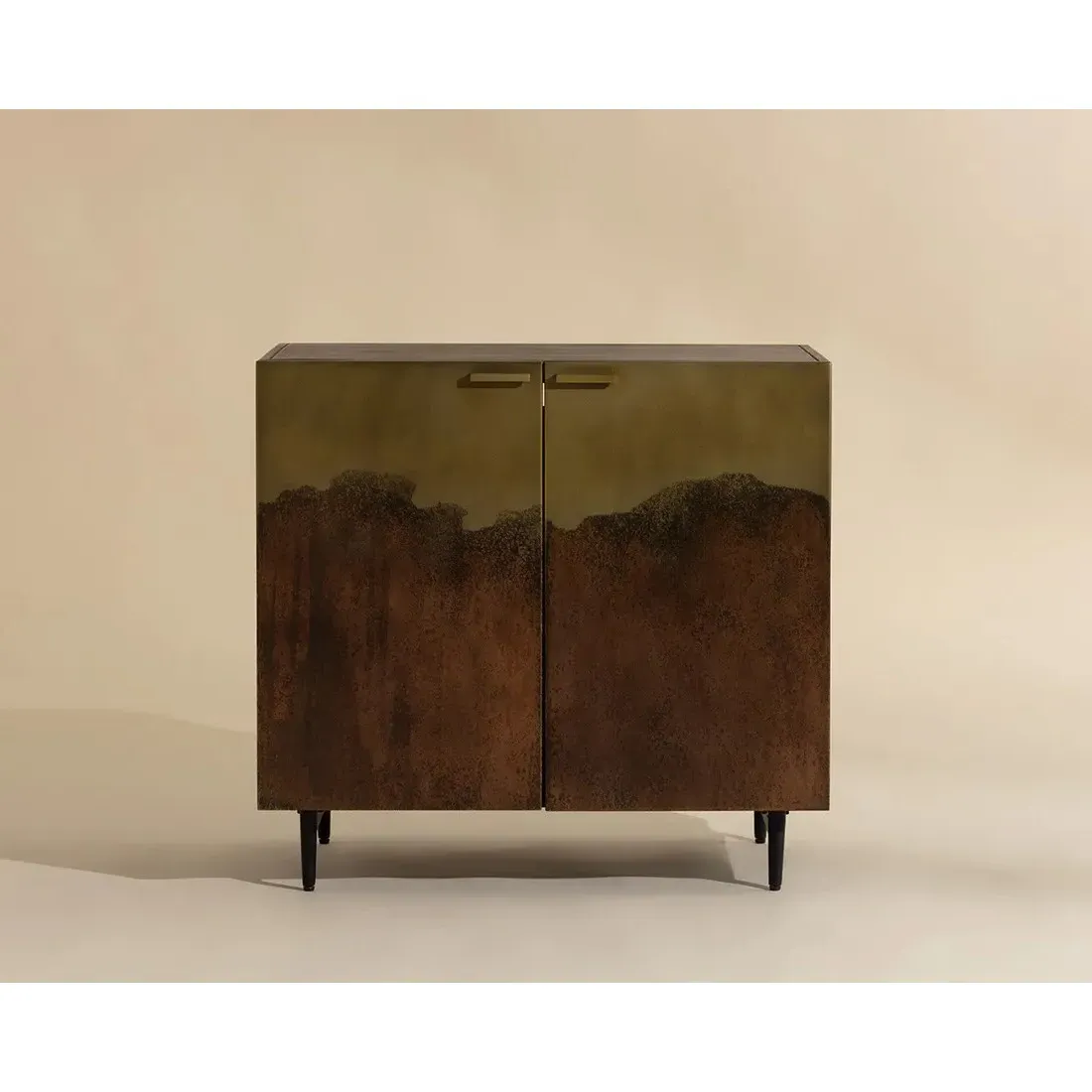 Chaney Iron Nightstand - Antique Brass Ombre