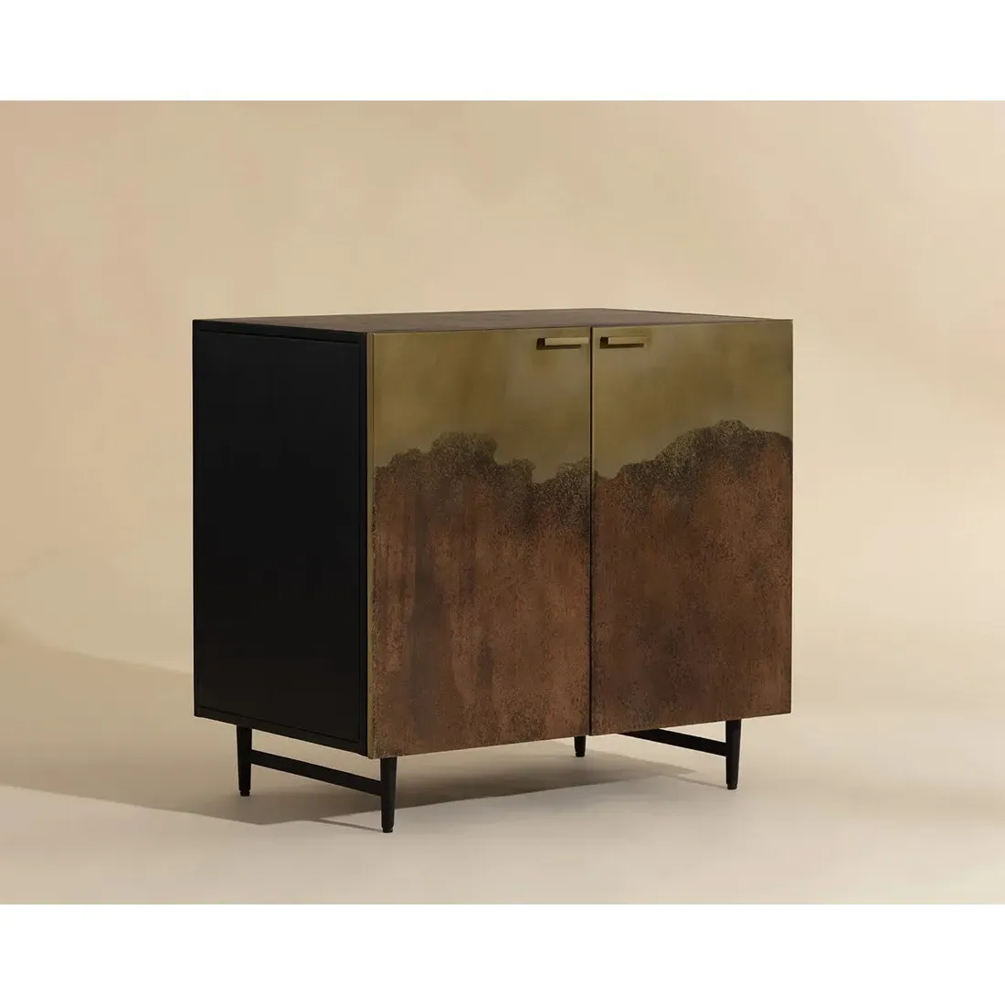 Chaney Iron Nightstand - Antique Brass Ombre